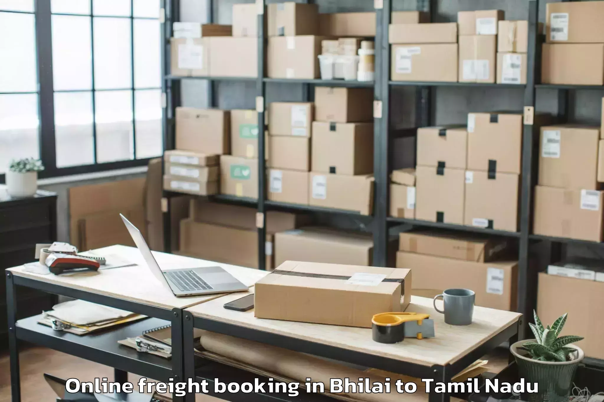 Expert Bhilai to Thanjavur Airport Tjv Online Freight Booking